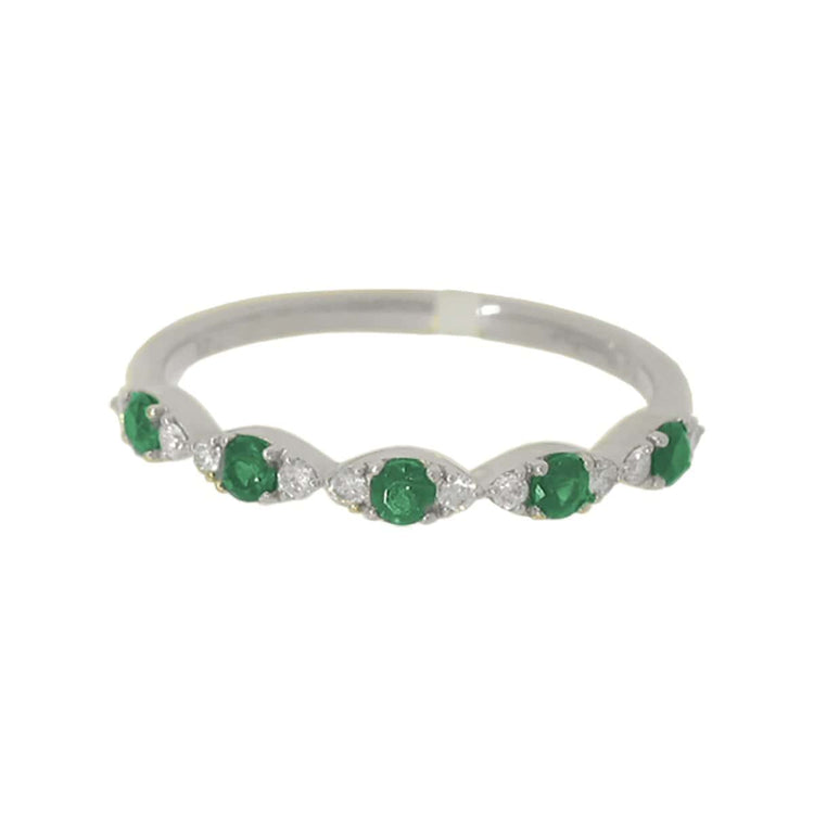 Emerald & Diamond Stackable Band by Diamond Cellar | Diamond Cellar