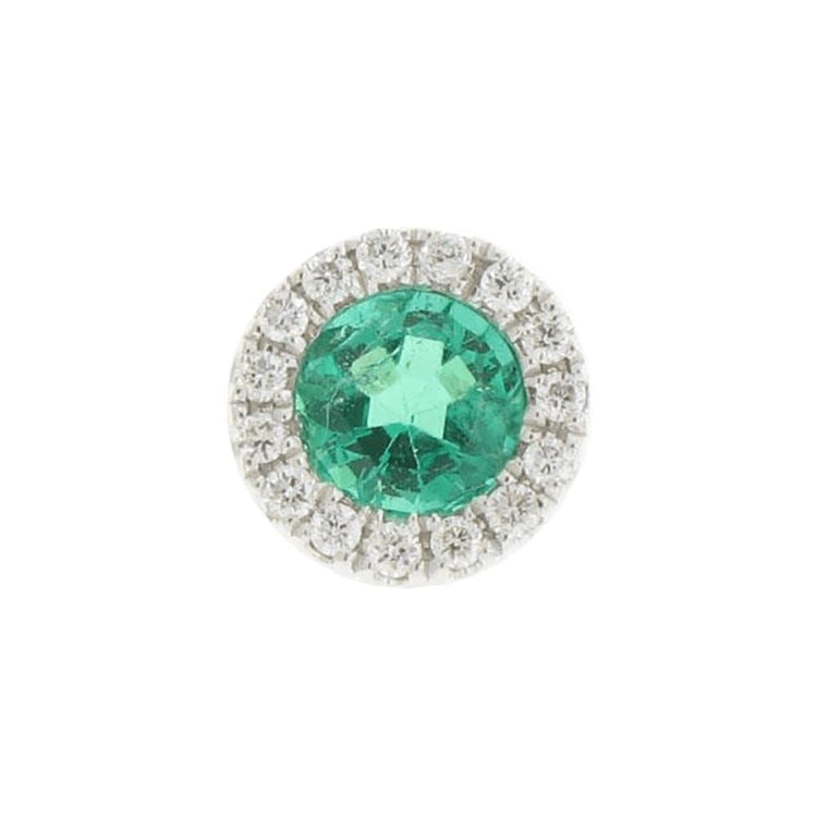 Emerald with Diamond Halo Encore Slide Pendant - CORDO- Diamond Cellar