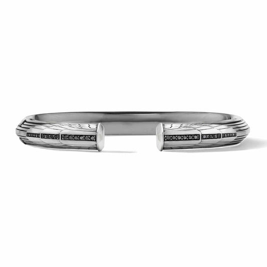 Empire Cuff Bracelet in Sterling Silver with Pave Black Diamonds - David Yurman- Diamond Cellar
