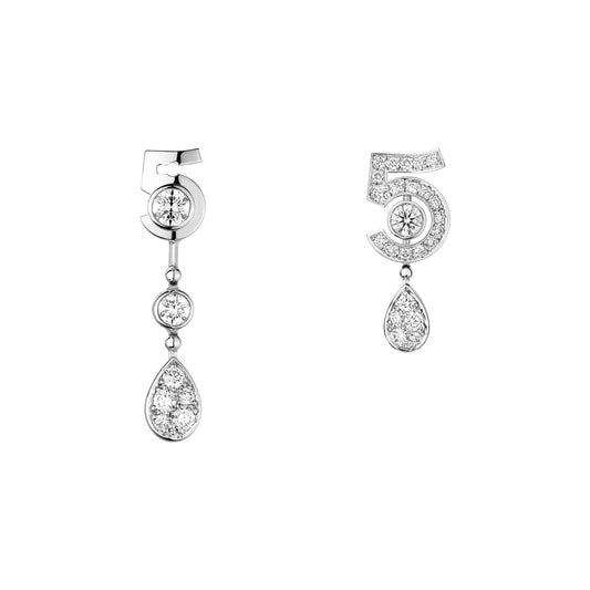 Chanel 18K White Gold and Diamond Comete Earrings – On Que Style