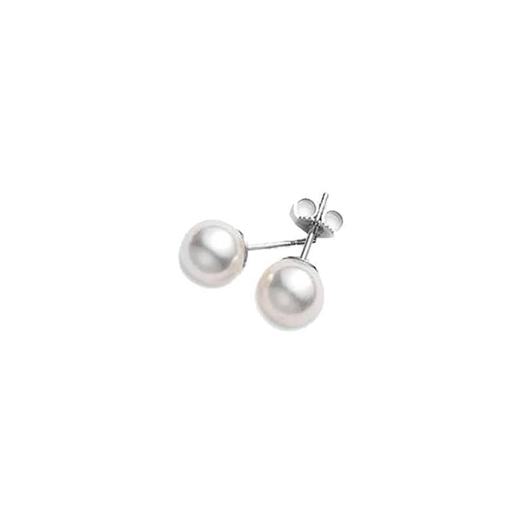 Everyday Essentials Akoya Pearl Stud Earrings (A+ 7.5-7mm) - Mikimoto- Diamond Cellar