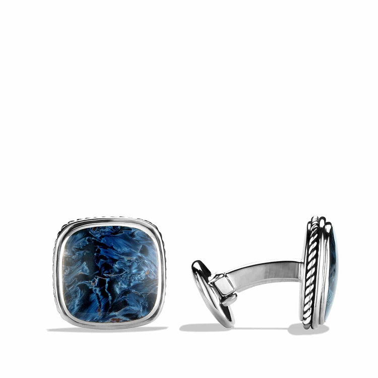 Exotic Stone Cuff Links with Pietersite - David Yurman- Diamond Cellar