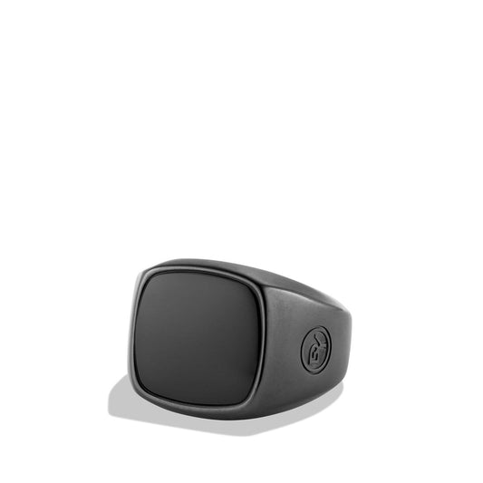 Exotic Stone Signet Ring with Black Onyx - David Yurman- Diamond Cellar