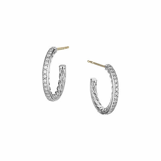 Extra-Small Diamond Hoop Earrings - David Yurman- Diamond Cellar