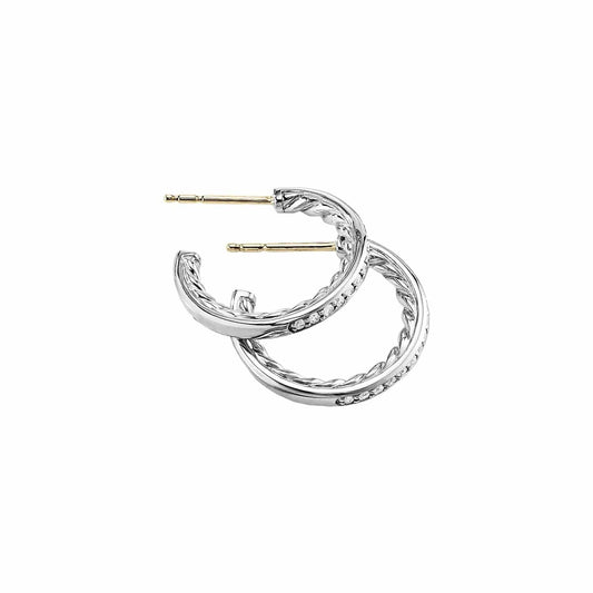 Extra-Small Diamond Hoop Earrings - David Yurman- Diamond Cellar