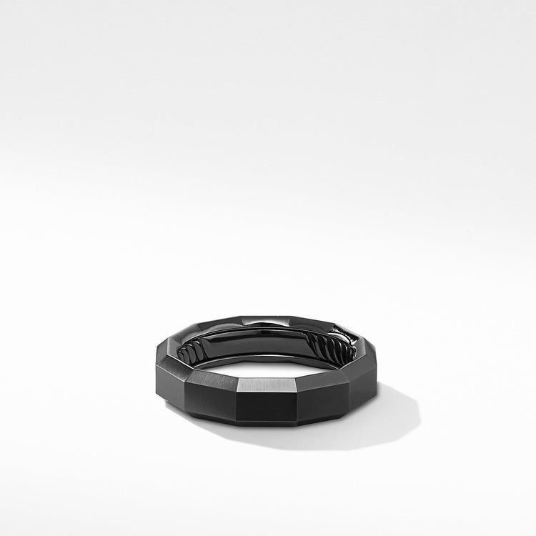 Faceted Band Ring in Black Titanium - David Yurman- Diamond Cellar