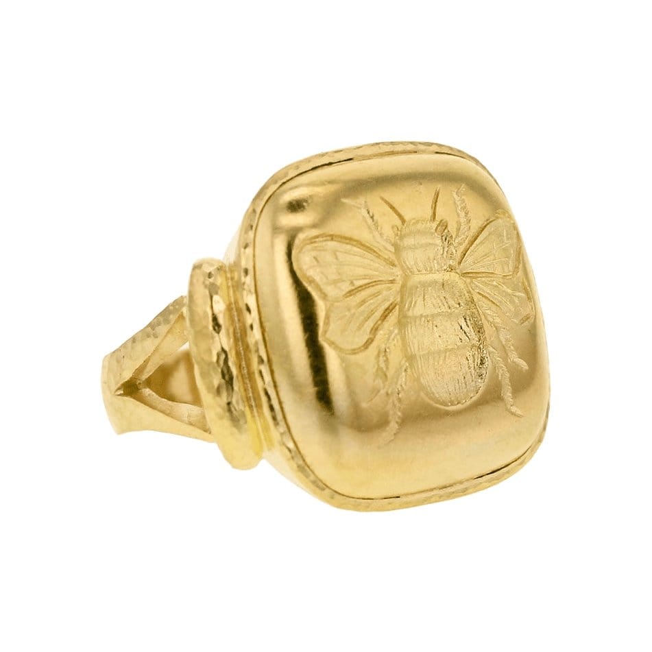 "Fat Bee" Signet Ring - Elizabeth Locke Jewels- Diamond Cellar