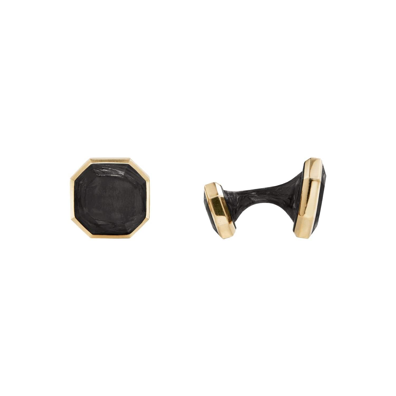 Forged Carbon Cufflinks in 18K Gold - David Yurman- Diamond Cellar