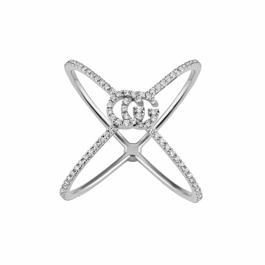 GG Running Diamond X Ring (Size 12) - Gucci- Diamond Cellar