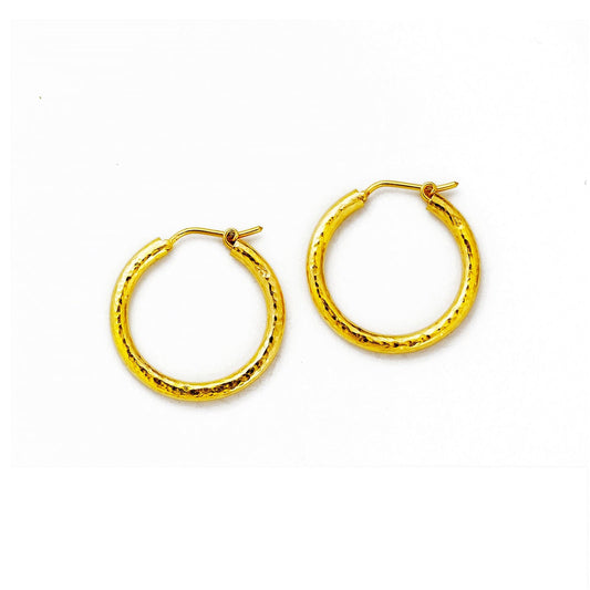 Giant Hammered Hoop Earrings - Elizabeth Locke Jewels- Diamond Cellar
