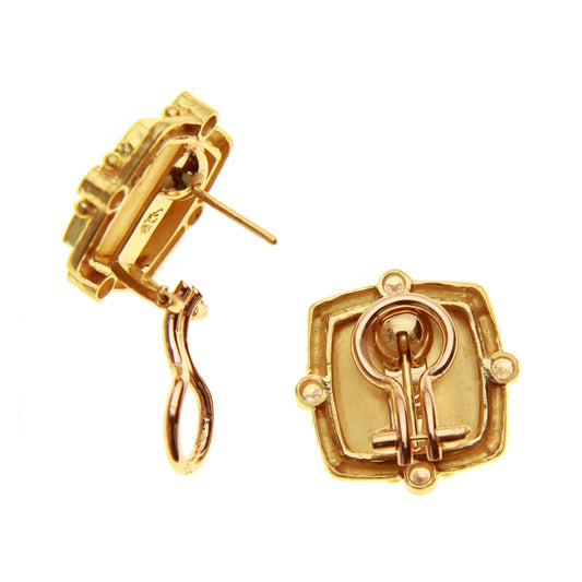 Gold 'Bee' and Diamond Earrings - Elizabeth Locke Jewels- Diamond Cellar