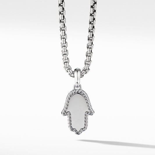 Hamsa Amulet in 18K White Gold with Pave Blue Sapphires and Diamonds - David Yurman- Diamond Cellar