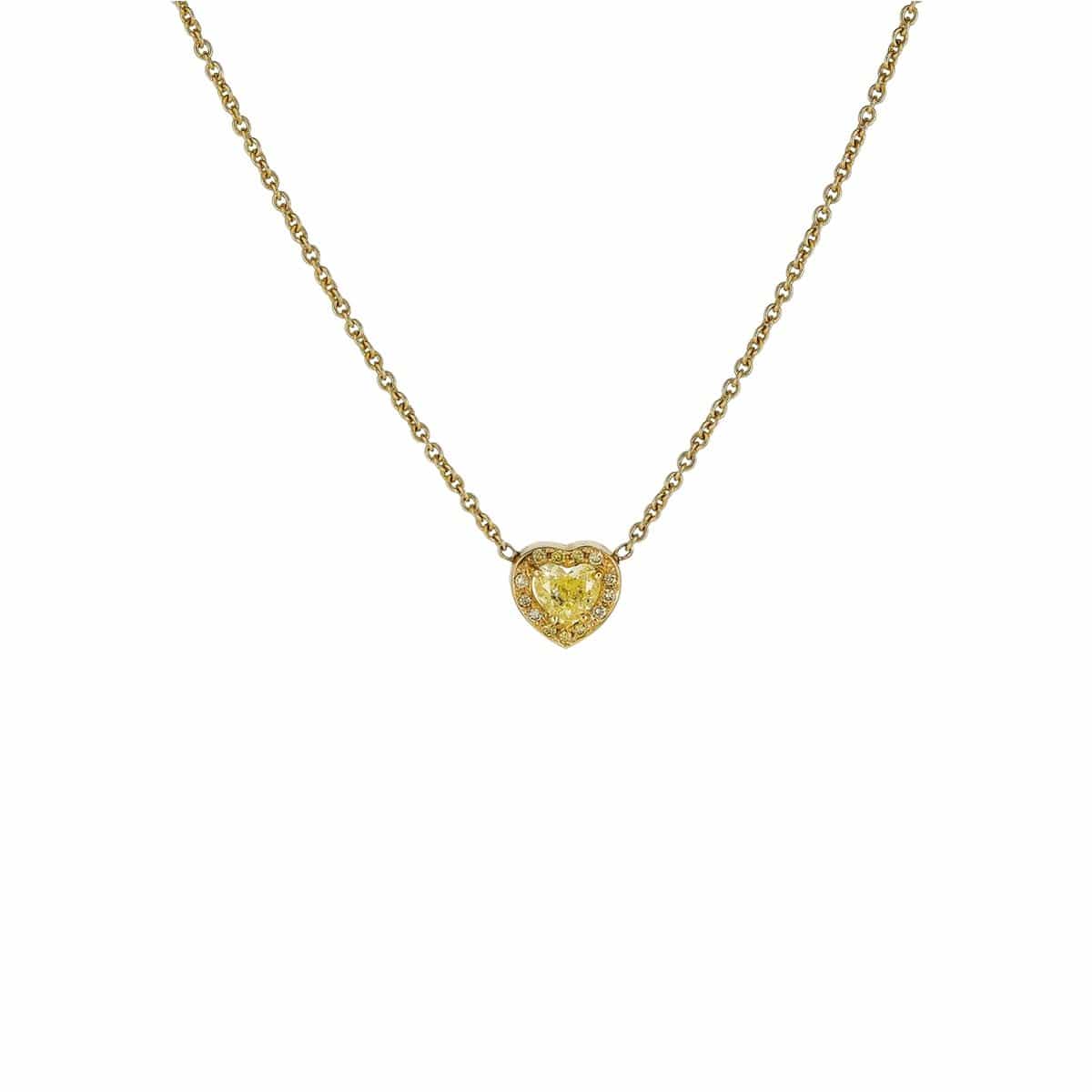 Heart Pendant in Yellow Diamond - Piranesi- Diamond Cellar