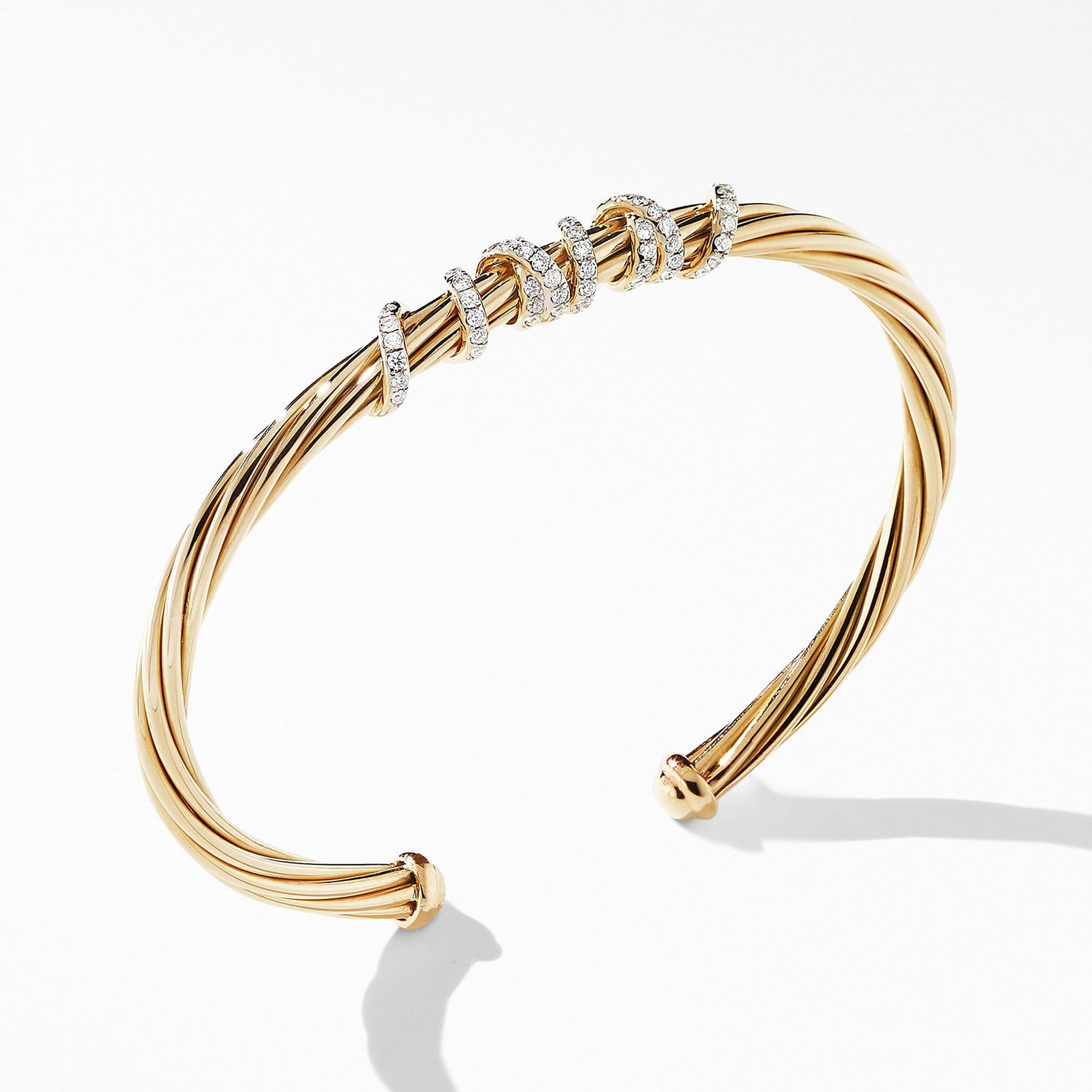 Helena Center Station Bracelet in 18K Yellow Gold with Diamonds - David Yurman- Diamond Cellar