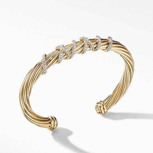 Helena Center Station Bracelet in 18K Yellow Gold with Diamonds - David Yurman- Diamond Cellar