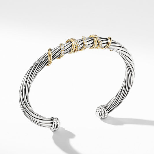Helena Center Station Bracelet with 18K Gold and Diamonds - David Yurman- Diamond Cellar