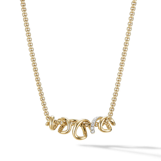 Helena Element Amulet in 18K Yellow Gold with Pave Diamonds - David Yurman- Diamond Cellar