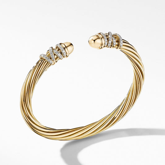 Helena End Station Bracelet in 18K Yellow Gold with Diamonds - David Yurman- Diamond Cellar