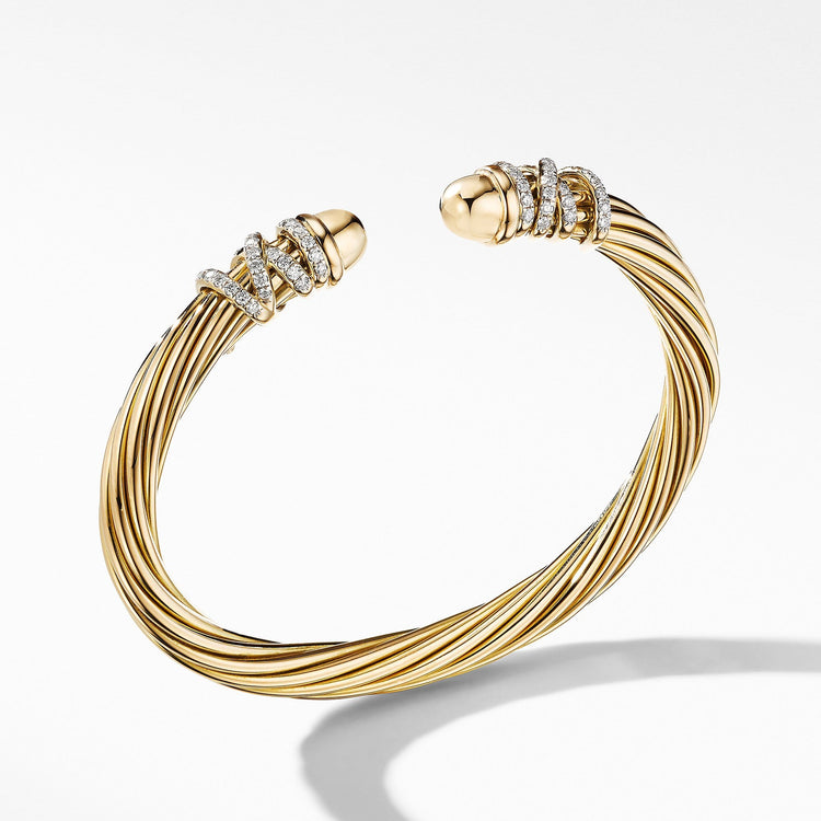 Helena End Station Bracelet in 18K Yellow Gold with Diamonds - David Yurman- Diamond Cellar