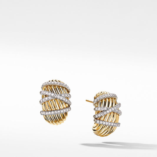 Helena Shrimp Earrings in 18K Yellow Gold with Diamonds - David Yurman- Diamond Cellar