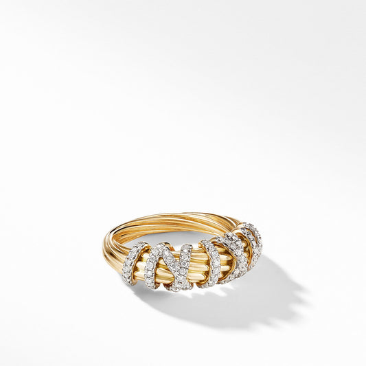 Helena Small Ring with 18K Yellow Gold and Diamonds - David Yurman- Diamond Cellar