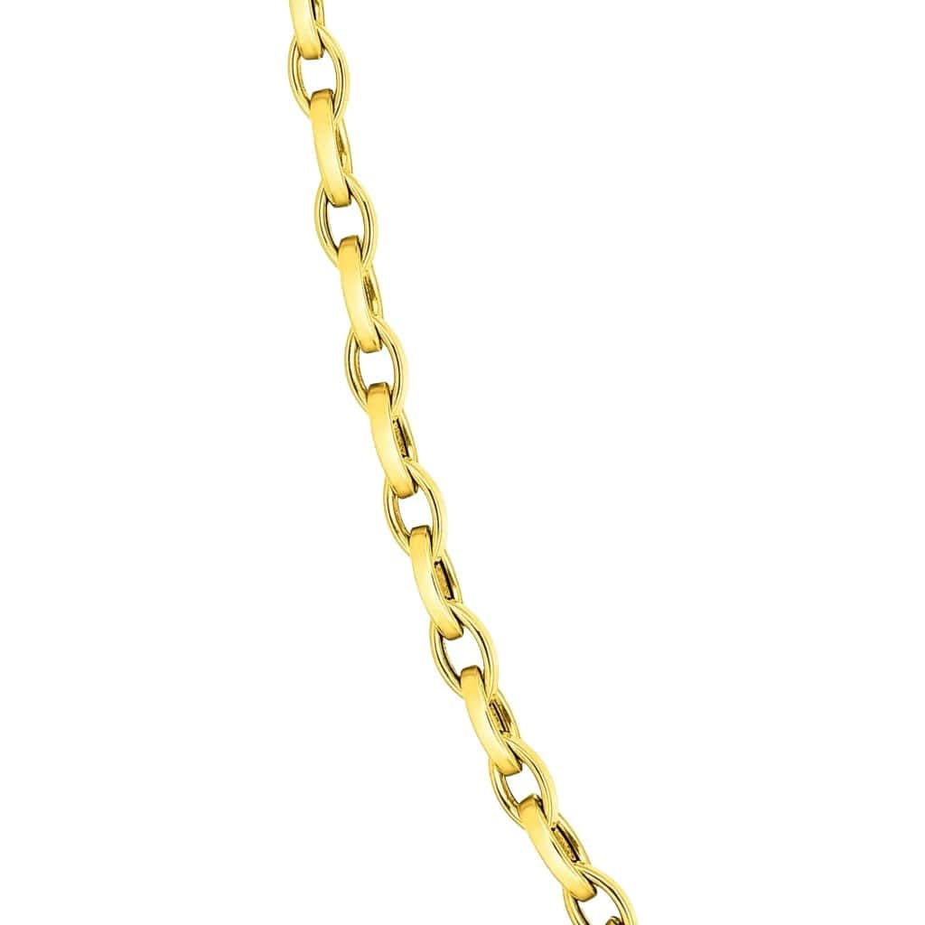 High Polished Almond Link Necklace - Roberto Coin- Diamond Cellar