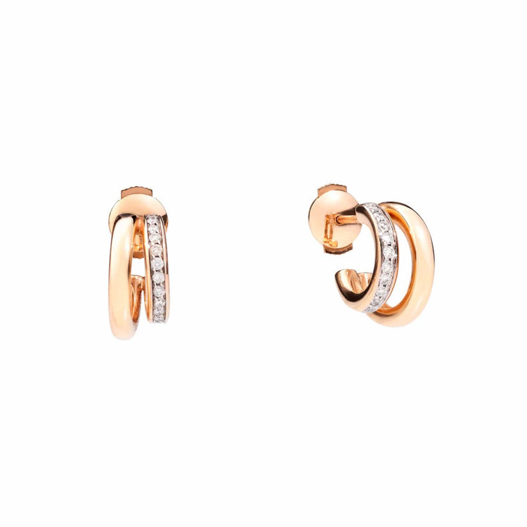 Iconica Diamond Double Hoop Earrings - Pomellato- Diamond Cellar