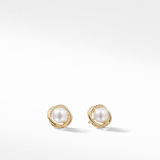 Infinity Earrings with Pearls in Gold - David Yurman- Diamond Cellar