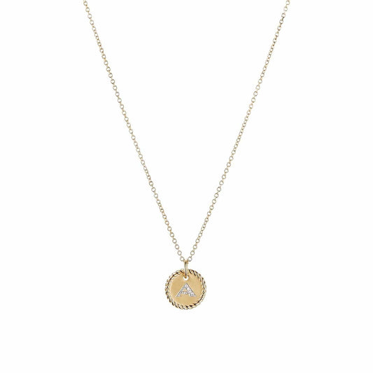 Initial "A" Pendant with Diamonds - David Yurman- Diamond Cellar