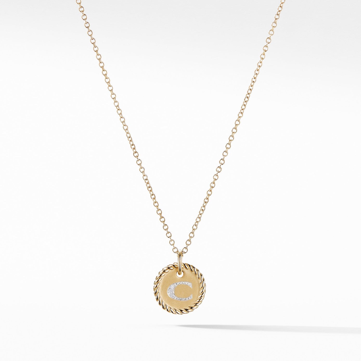 Initial "C" Pendant with Diamonds - David Yurman- Diamond Cellar