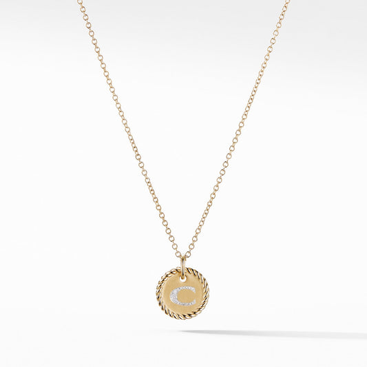 Initial "C" Pendant with Diamonds - David Yurman- Diamond Cellar