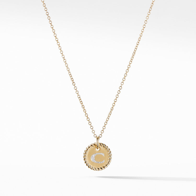 Initial "C" Pendant with Diamonds - David Yurman- Diamond Cellar