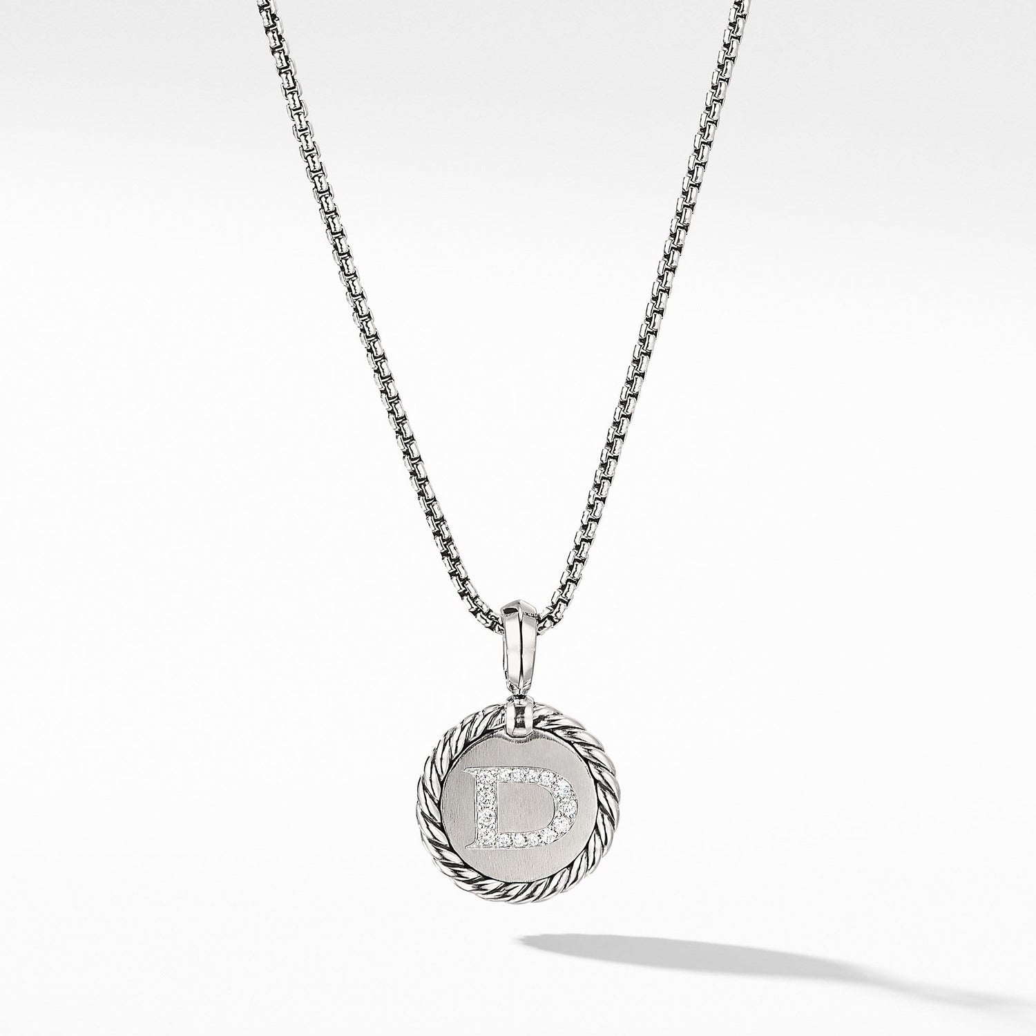 Initial Charm Necklace with Diamonds - David Yurman- Diamond Cellar