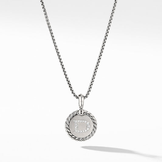 Initial Charm Necklace with Diamonds - David Yurman- Diamond Cellar