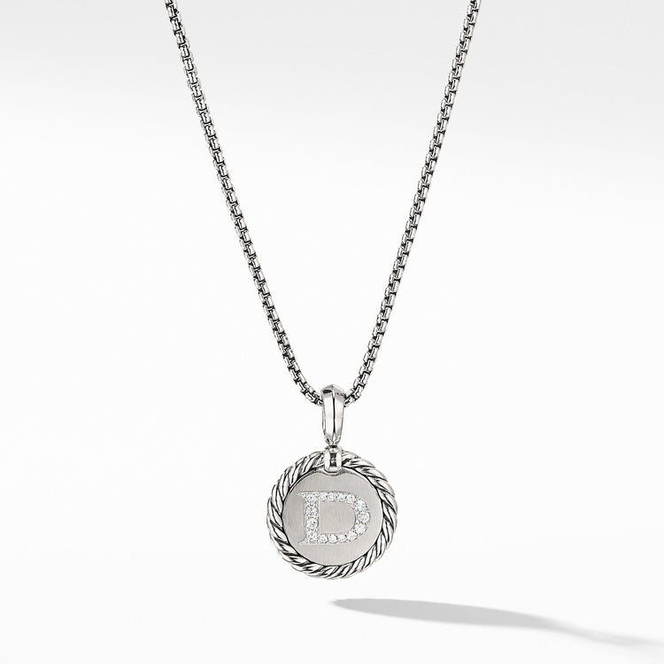 Initial Charm Necklace with Diamonds - David Yurman- Diamond Cellar