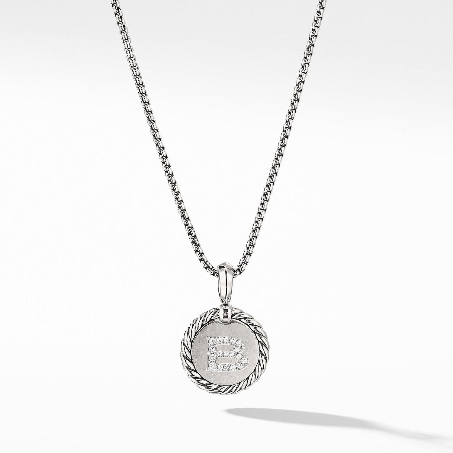 Initial Charm Necklace with Diamonds - David Yurman- Diamond Cellar