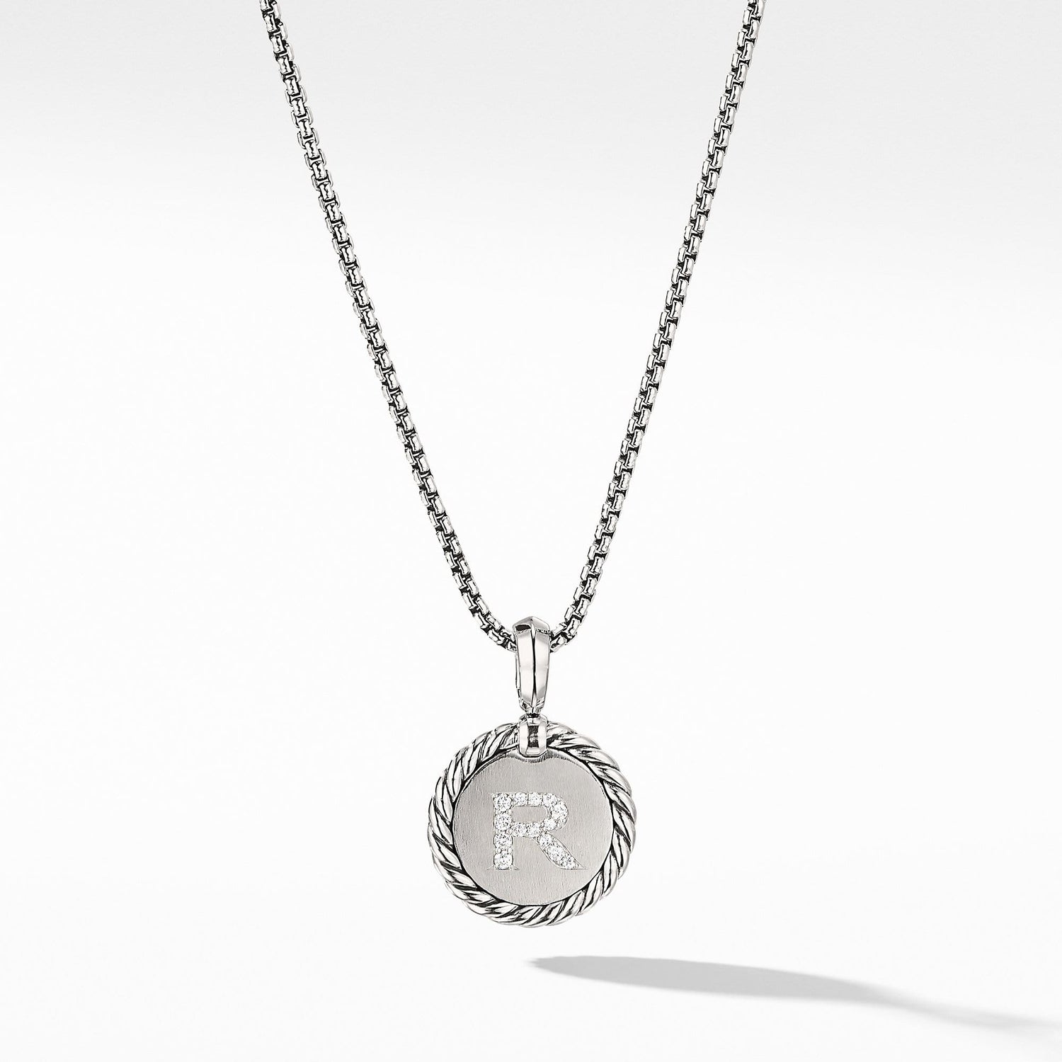 Initial Charm Necklace with Diamonds - David Yurman- Diamond Cellar