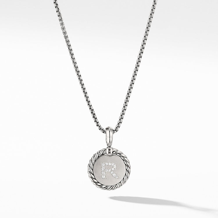 Initial Charm Necklace with Diamonds - David Yurman- Diamond Cellar
