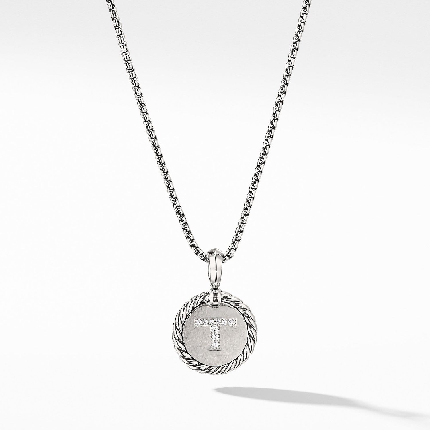 Initial Charm Necklace with Diamonds - David Yurman- Diamond Cellar