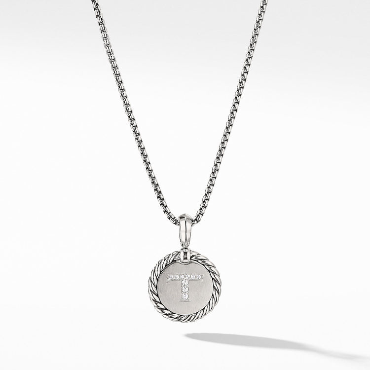 Initial Charm Necklace with Diamonds - David Yurman- Diamond Cellar