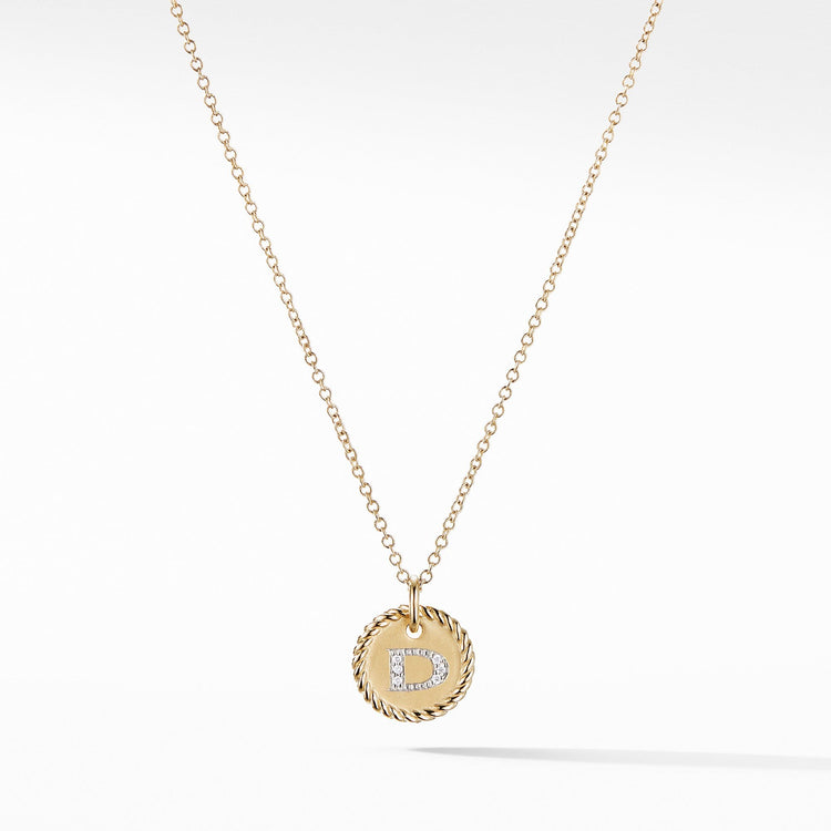 Initial "D" Pendant with Diamonds - David Yurman- Diamond Cellar