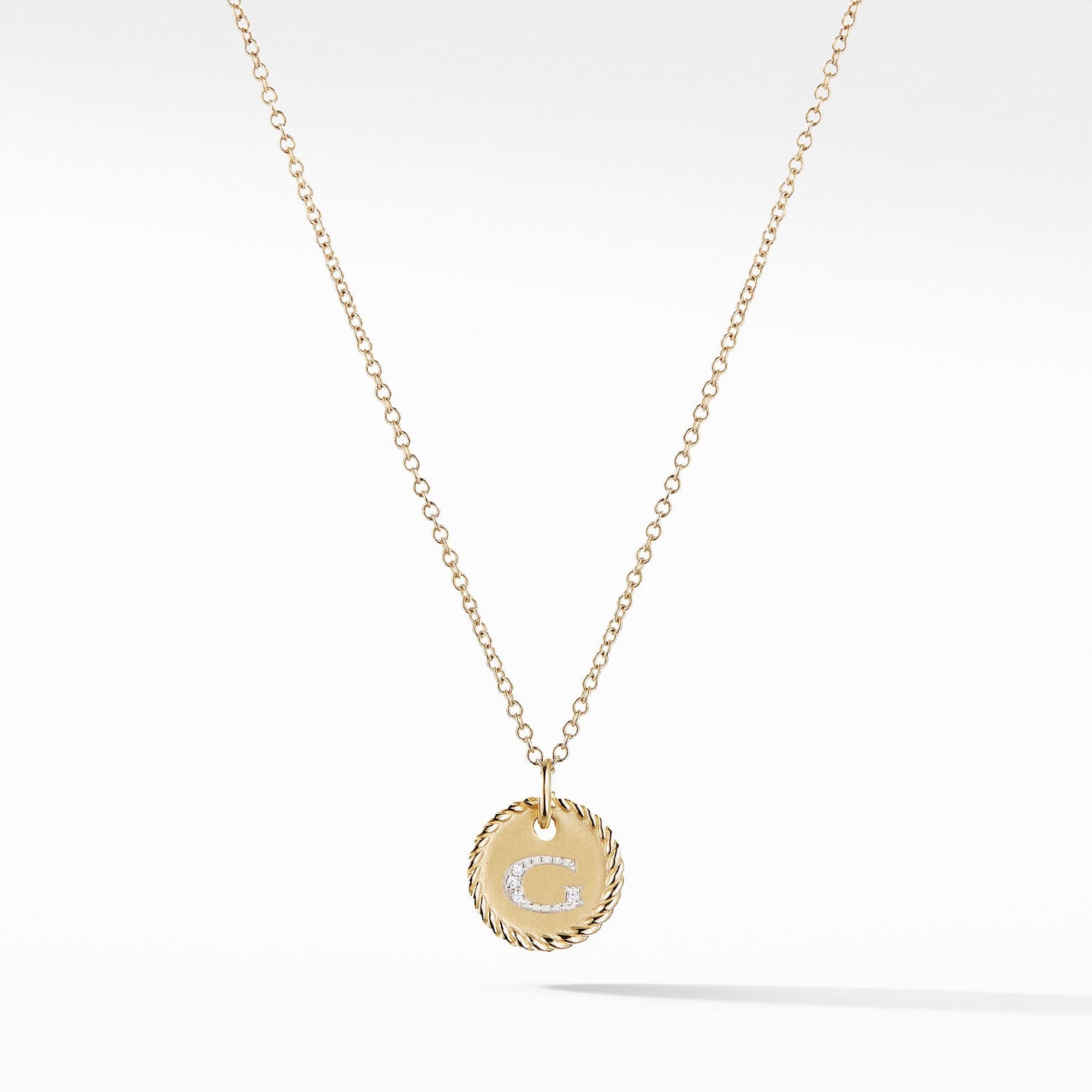 Initial "G" Pendant with Diamonds - David Yurman- Diamond Cellar