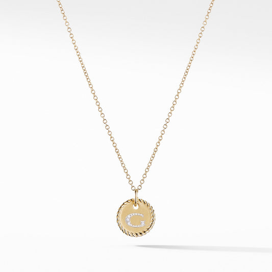 Initial "G" Pendant with Diamonds - David Yurman- Diamond Cellar