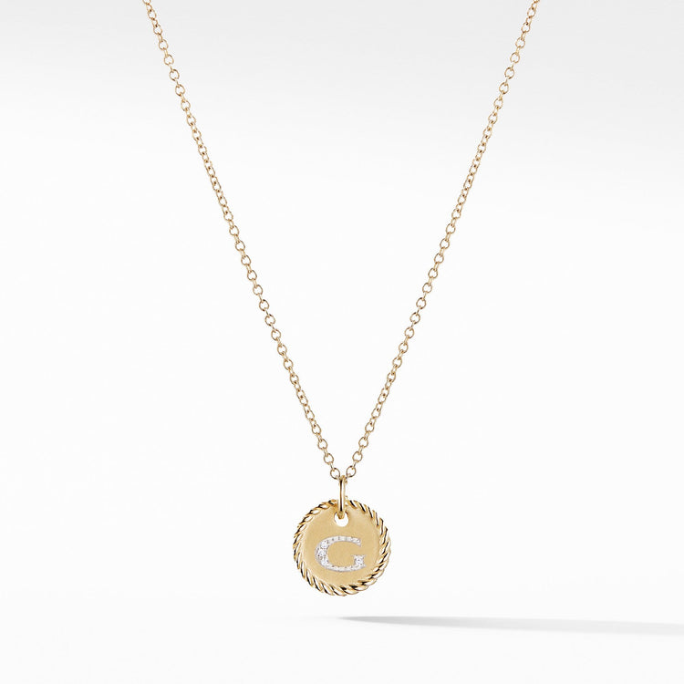 Initial "G" Pendant with Diamonds - David Yurman- Diamond Cellar