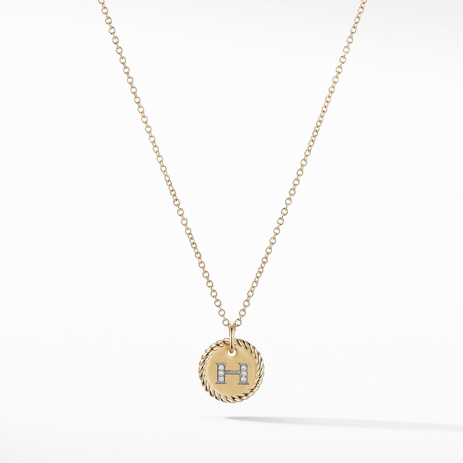 Initial "H" Pendant with Diamonds - David Yurman- Diamond Cellar