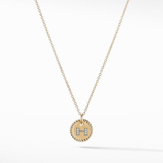 Initial "H" Pendant with Diamonds - David Yurman- Diamond Cellar