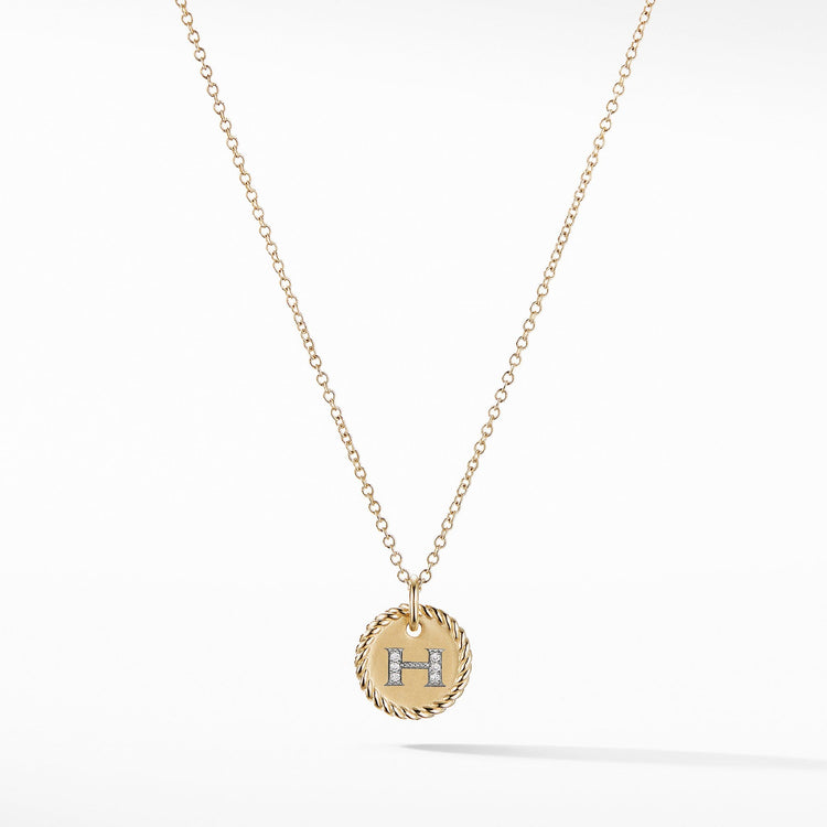 Initial "H" Pendant with Diamonds - David Yurman- Diamond Cellar