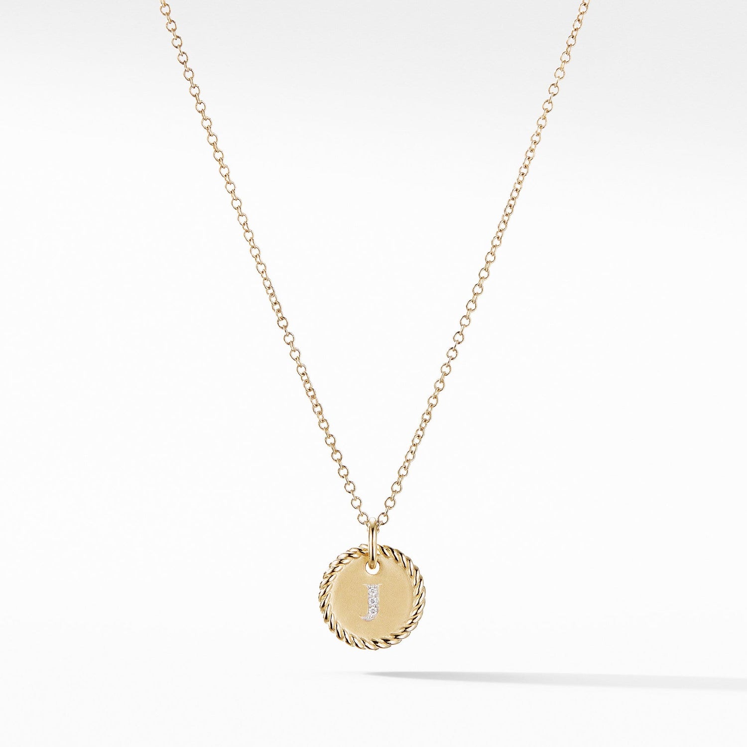Initial "J" Pendant with Diamonds - David Yurman- Diamond Cellar