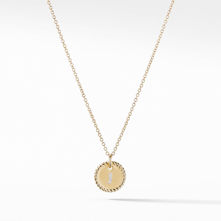 Initial "J" Pendant with Diamonds - David Yurman- Diamond Cellar