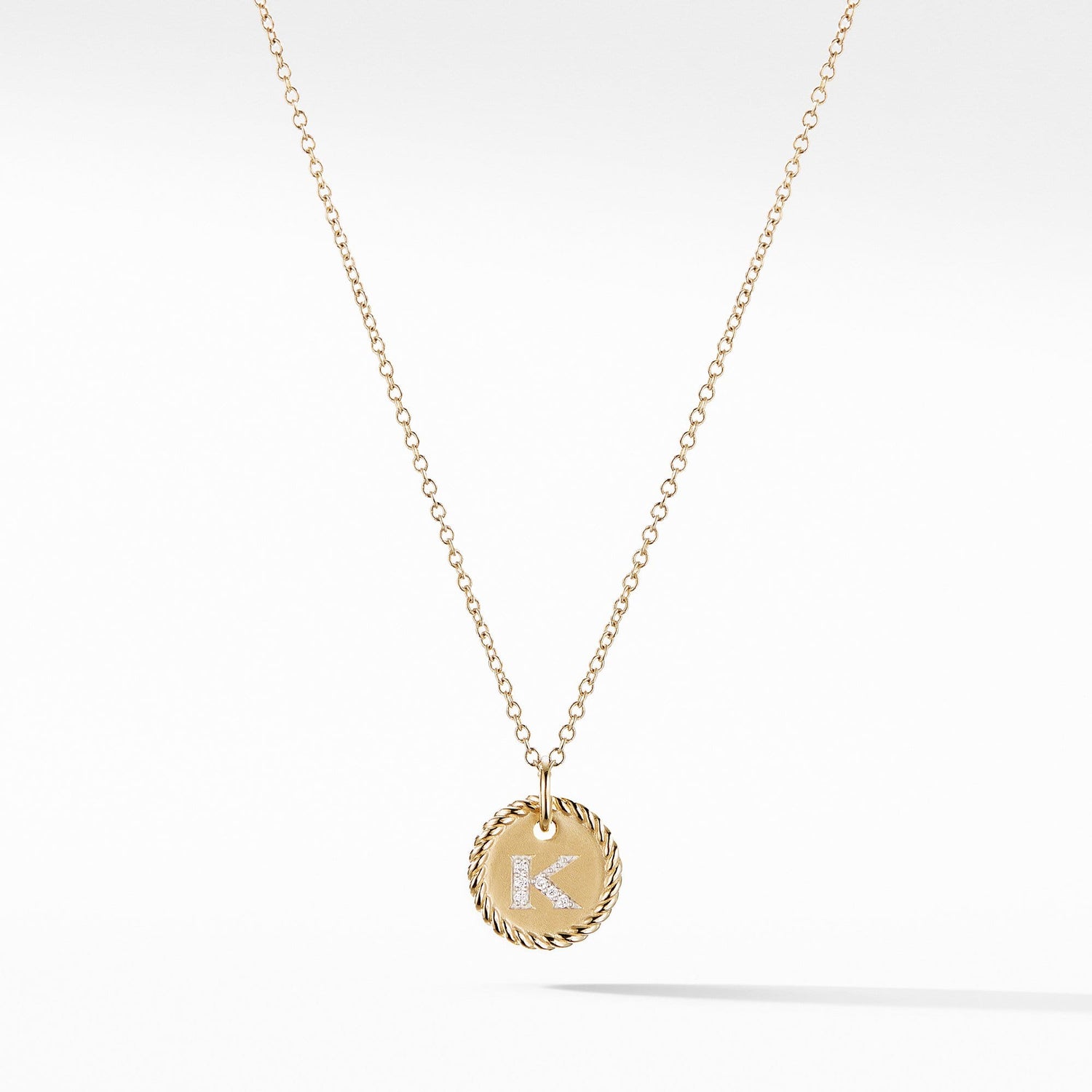 Initial "K" Pendant with Diamonds - David Yurman- Diamond Cellar